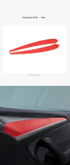 Alcantara Door Handle Panel Trim For Tesla Model 3 Y 2020-2023 Cover Door  Sticker Styling Car Interior Decoration Accessories