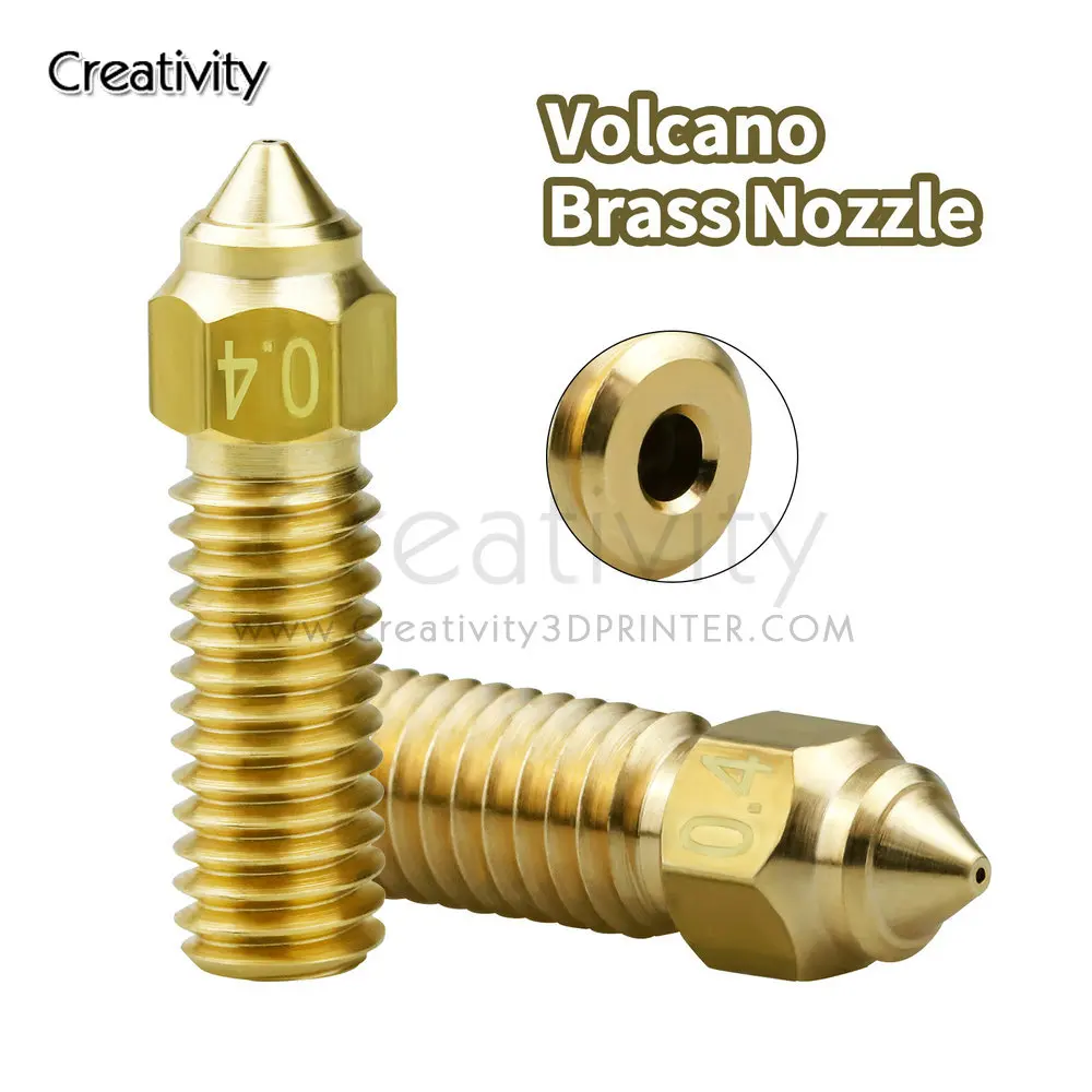 

3D Printer K1 Volcano Brass Nozzle M6 Thread 0.4/0.6/0.8MM Hotend Nozzle For Sidewinder X1 Genius Vyper Kobra 1.75mm Filament