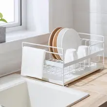  Kitchen Restaurant Dish Drainer Drying Rack Holder Plates Cup Tableware Bowl Shelf Classify Storage Basket 