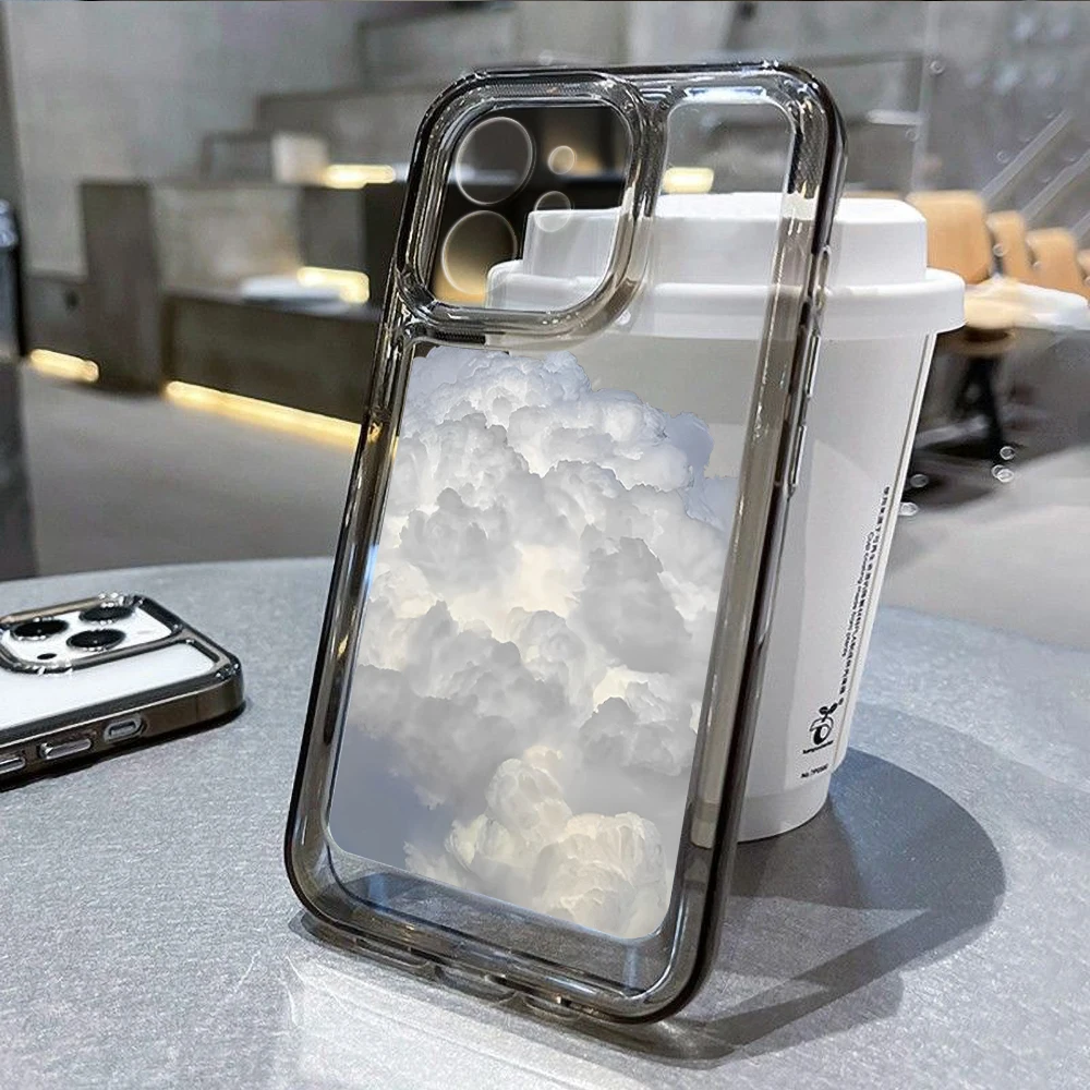 thumbnail image 1 of Funda de teléfono suave con nube para iPhone, carcasa transparente a prueba de golpes Y2K para iPhone 15 Pro, 14 Pro, 13, 11, 12 Pro Max, 7, 8 Plus, XR, XS, X, SE, 2020, 1 of 5