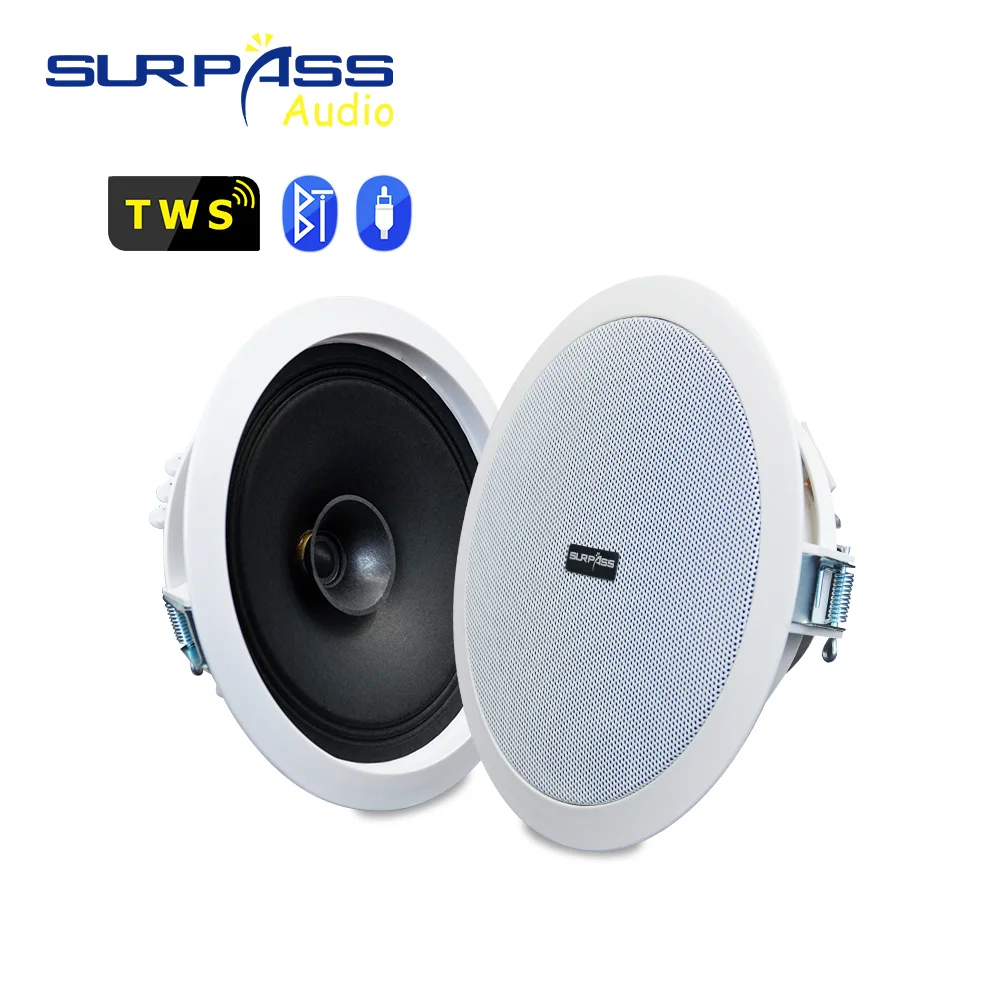 Wall Ceiling Speaker 4PCS Power Output Wall Mounted In-Ceiling Speakers Digital Smart Home Audio Loundspeaker Stereo Music Player Active Ceiling SPK