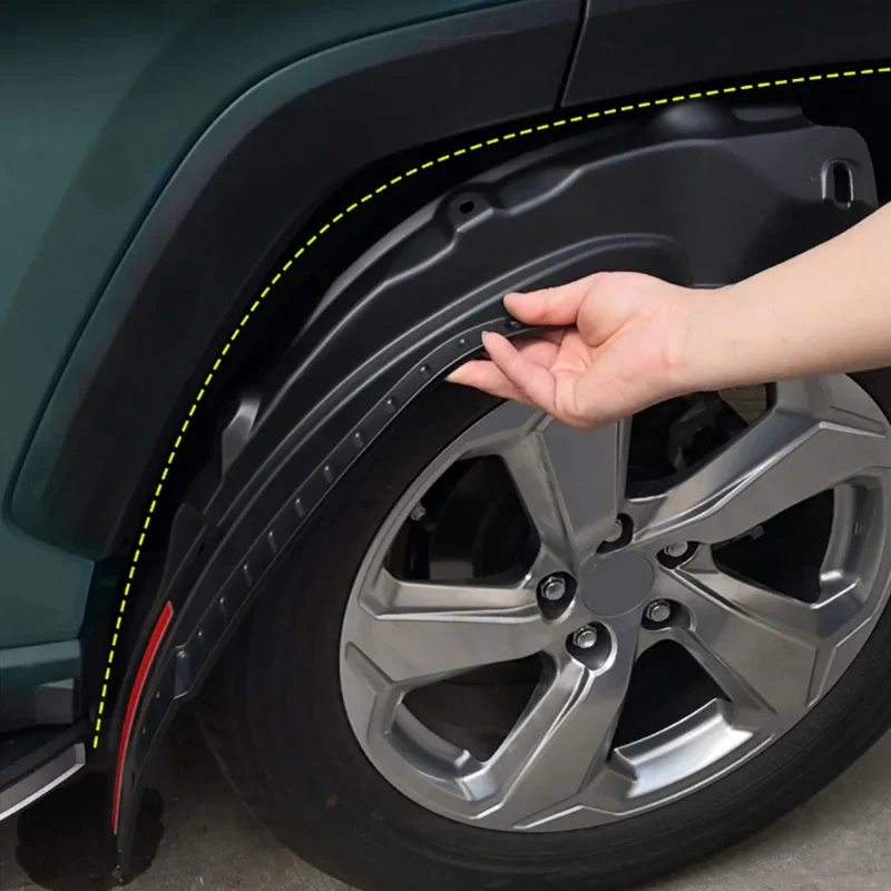 2Pcs 자동차 뒷 휠 라이닝 펜더 머드 가드 Toyota RAV4 RAV-4 2019 2020 2021 2022 용 타이어 수정 액세서리 재장착
