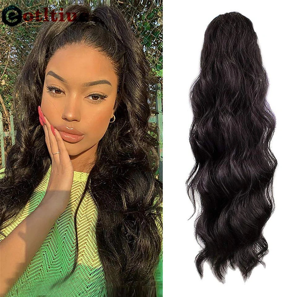 Body Wave Human Hair Drawstring Ponytail Clip In Brazilian Remy Hair Ponytail Natural Color Heat Resistant Pony Tail For Women 2