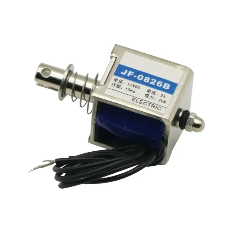 1PCS JF-0826B 12V/2A Reset 10mm 20N Push Pull Type Open Frame Solenoid Electromagnet Module NEW