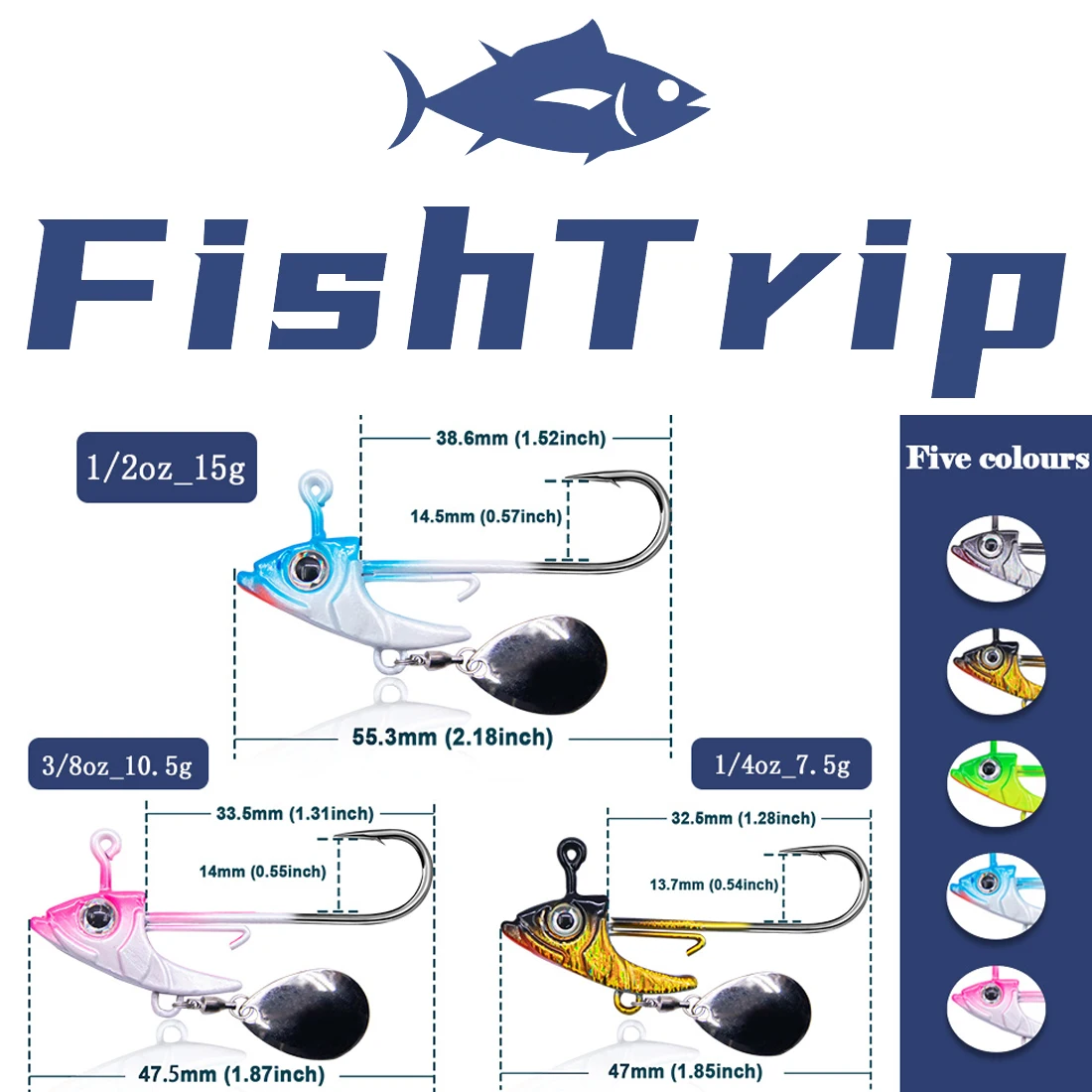 FishTrip Swimbait Jig Head with Spinner 5~10Pcs Underspin Bass Jig Head  Hooks for Fishing Saltwater Freshwater - AliExpress