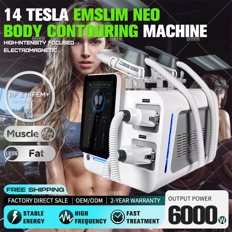 6000W EMSlim NEO Muscle Building Machine 14 Tesla High Intensity Focused Electromagnetic Body Contouring Slimming Equipment emsone neo high intensity focused electromagnetic chair pelvic floor muscles stimulation incontinence private muscle trainer