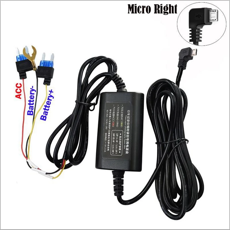 Car Surveillance Cable for 70Mai 4K A800S A500S D06 D07 D08 M300 Hardwire Kit 24H Parking Monitor