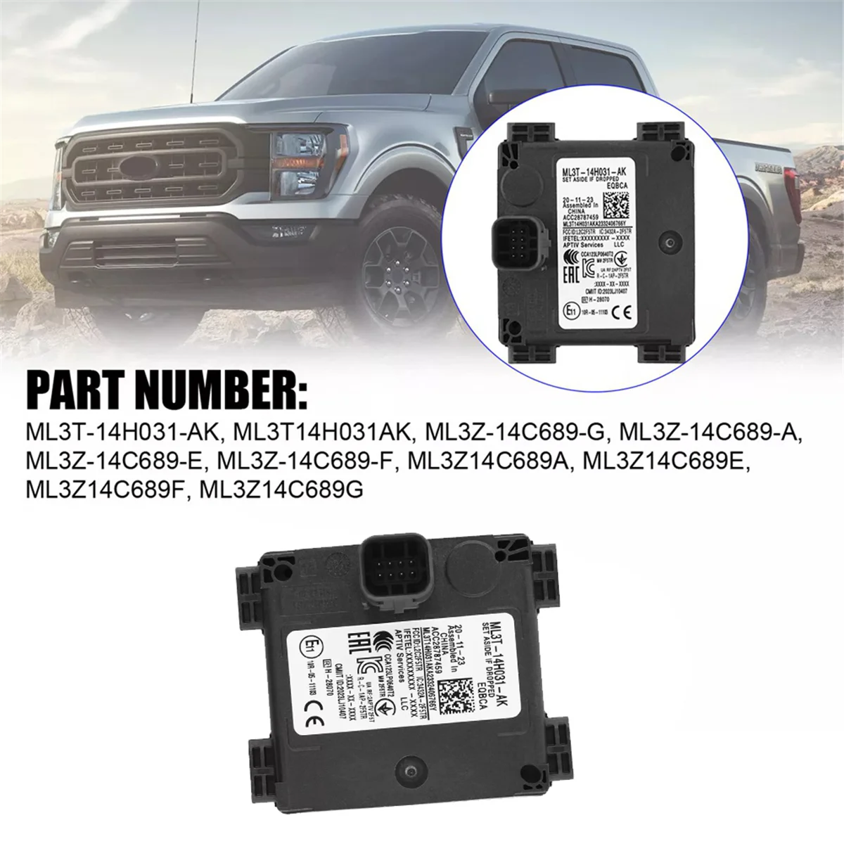 ML3T-14H031-AJ Blind Spot Sensor Monitor for Ford Mustang Mach-E-ML3T14H031AJ Car Blind Spot Sensor Module