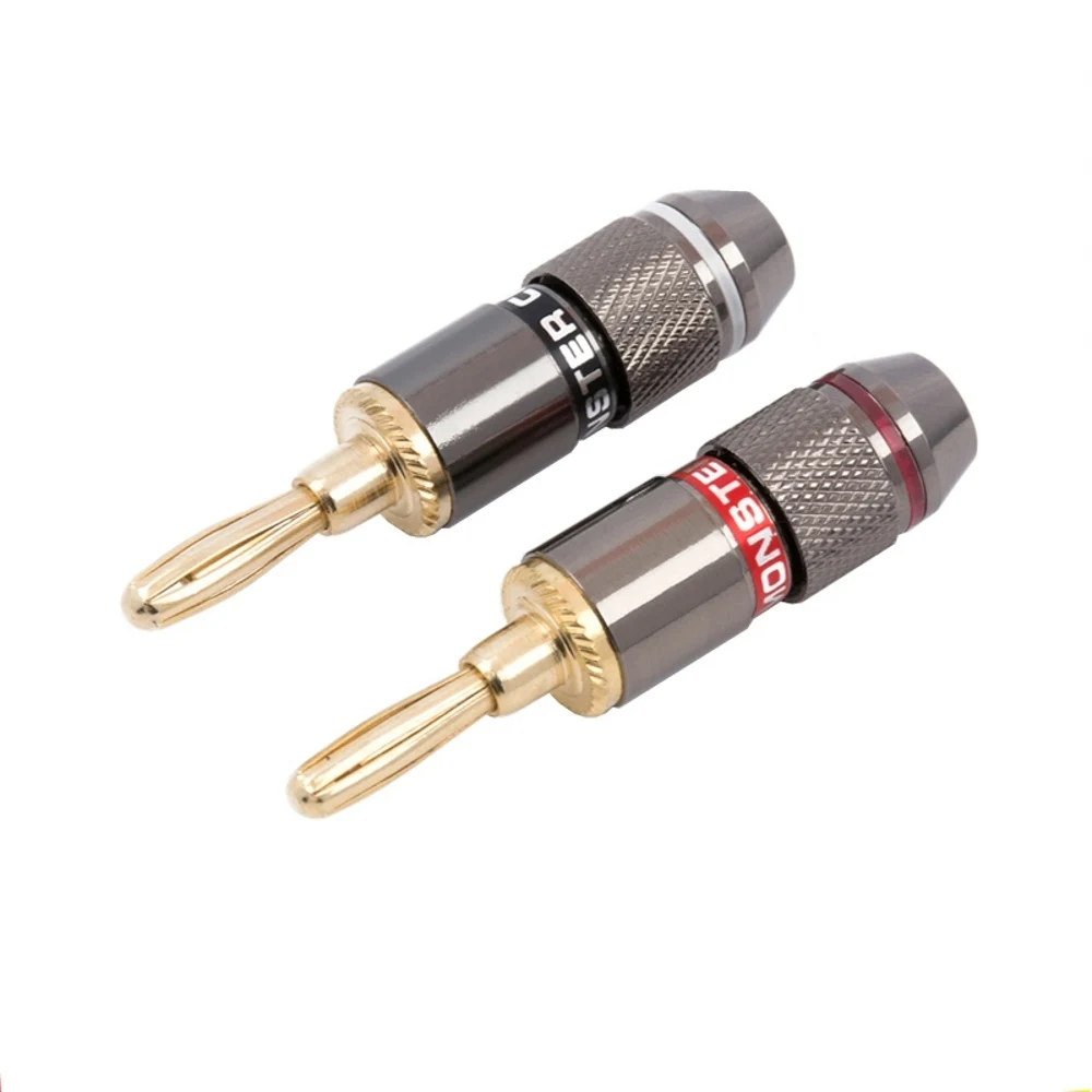 Elevate your audio experience with the 24K gold-plated pure copper speaker adapter
