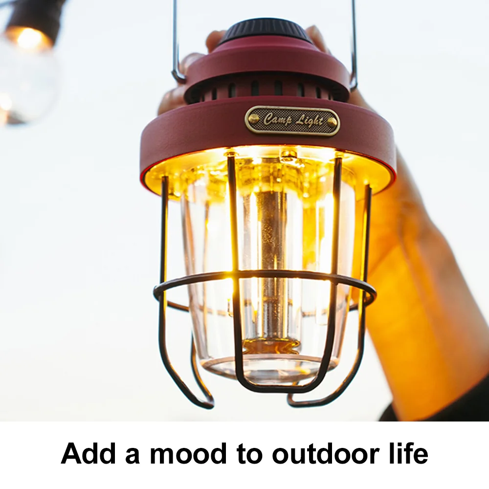Retro Lamp Portable Camping Lantern USB Recharge Camping Tent Travel Light Vintage Outdoor Lighting Equipment Flashlight camping light portable lanterns camping lamp camping lantern