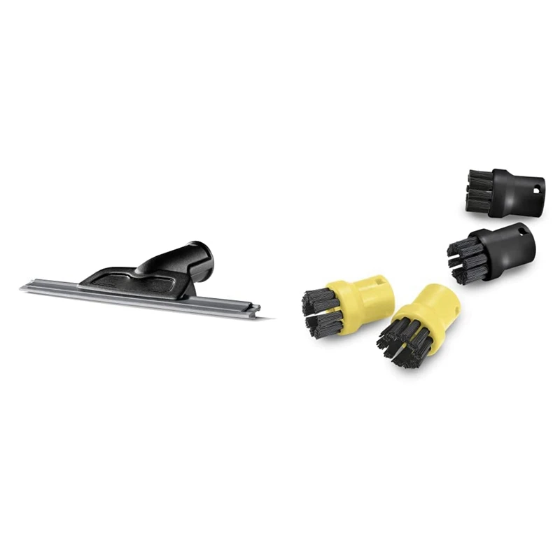 Window Nozzle And Round Brush For Karcher Steam Cleaner (Strip-Free Cleaning Of Glass, Windows And Mirrors)