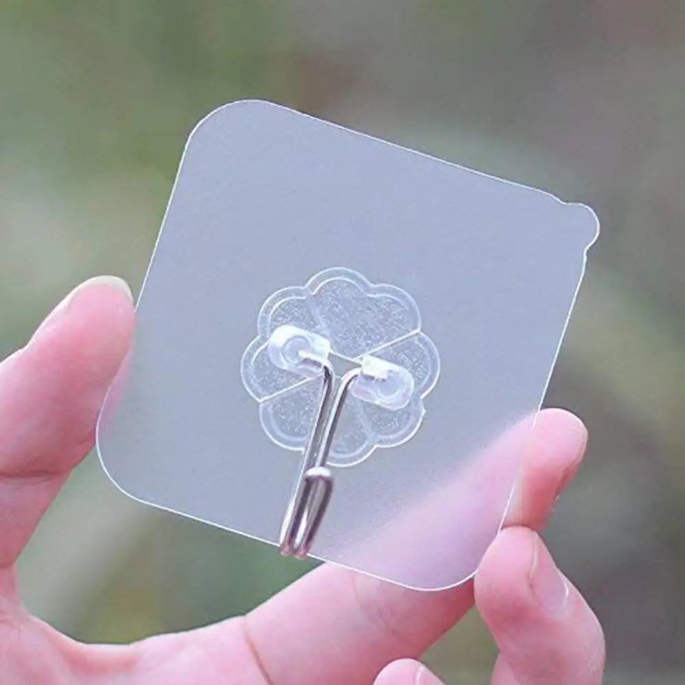 

20Pcs/Set Transparent Seamless Self Adhesive Hook Load Bearing 10KG Waterproof Strong Stick Hook Bathroom Kitchen Wall Hanger