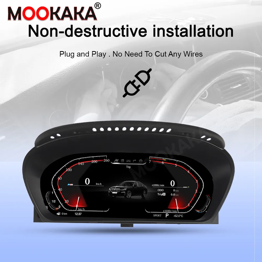 Pantalla LCD de 12.3 pulgadas con sistema operativo Linux para coche, panel de instrumentos digital, cabina virtual para BMW X5 F15 E70 X6 E71 F16 2007 - 2019, tablero LCD. 5