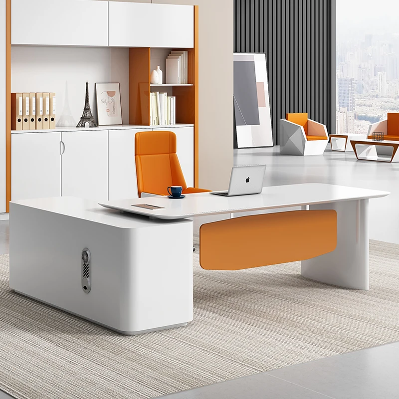 Modern Desktop Office Desk Drawers Writing School Laptop Meeting Coffee Office Desk Filing Scrivania Legno Office Furniture HDH