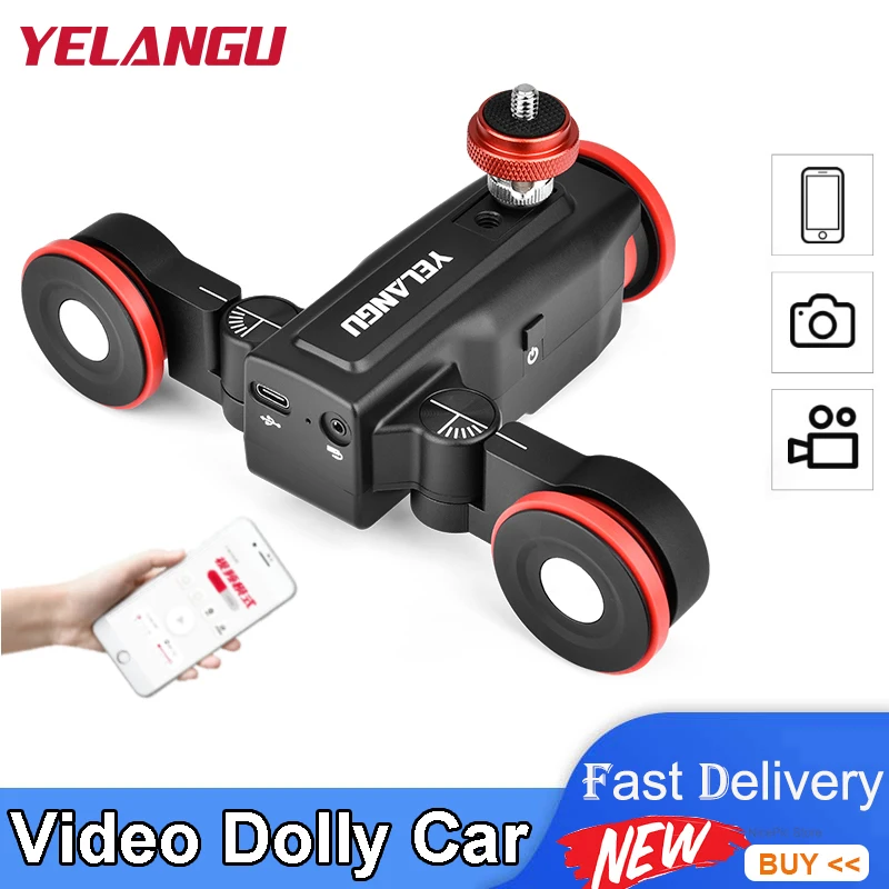 Yelangu l5 Motorizada Câmera Slider Automático de Vídeo Dolly Sistema Ferroviário do Carro para Dslr Câmera Telefone com Controle Remoto