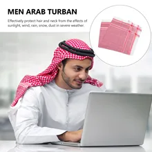 Men Arab Turban Dubai Kerchief Middle East Shemagh Head Scarf Muslim Headwear