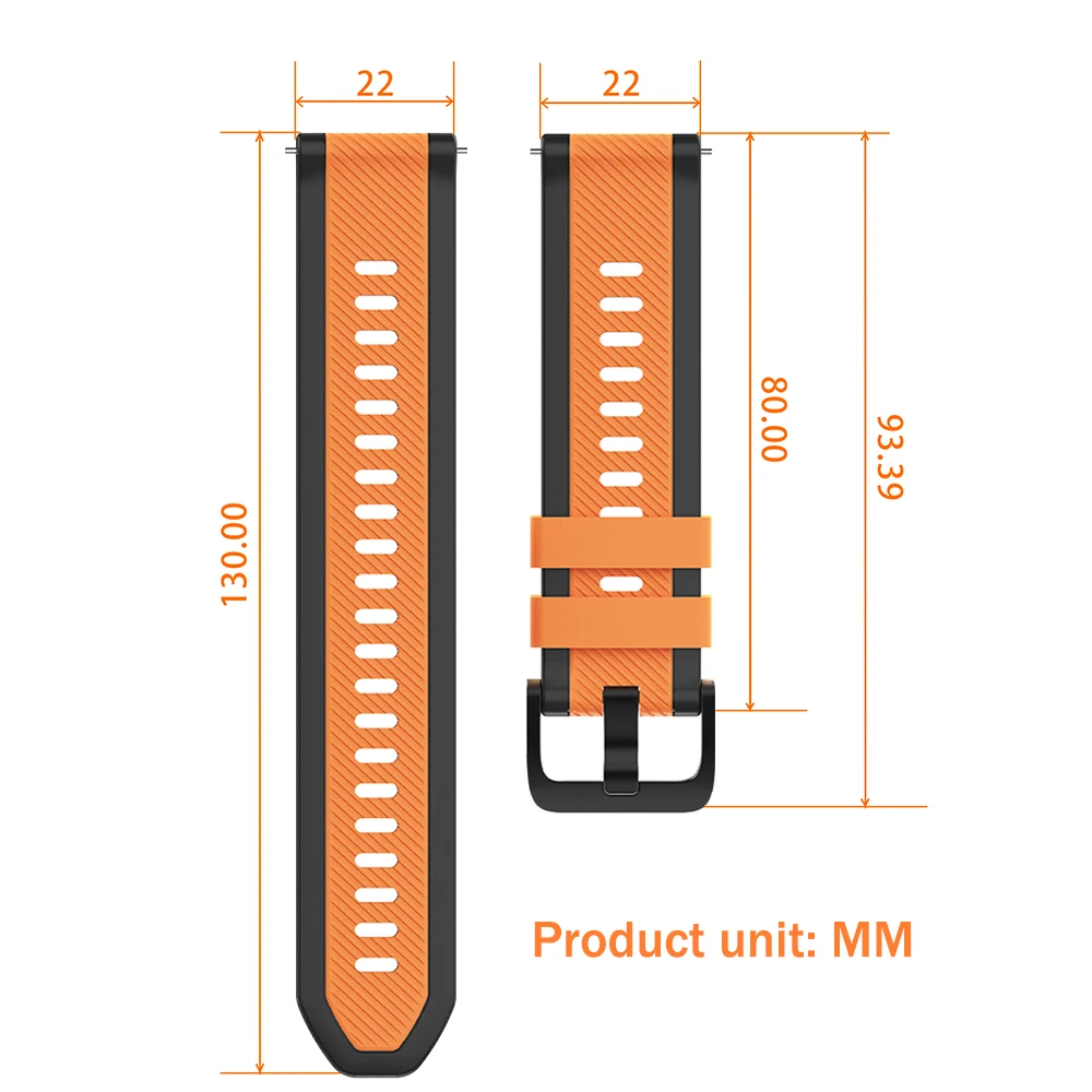 Sport Silicone 22mm Watch Strap Band - Versatile and Durable Replacement Wristband