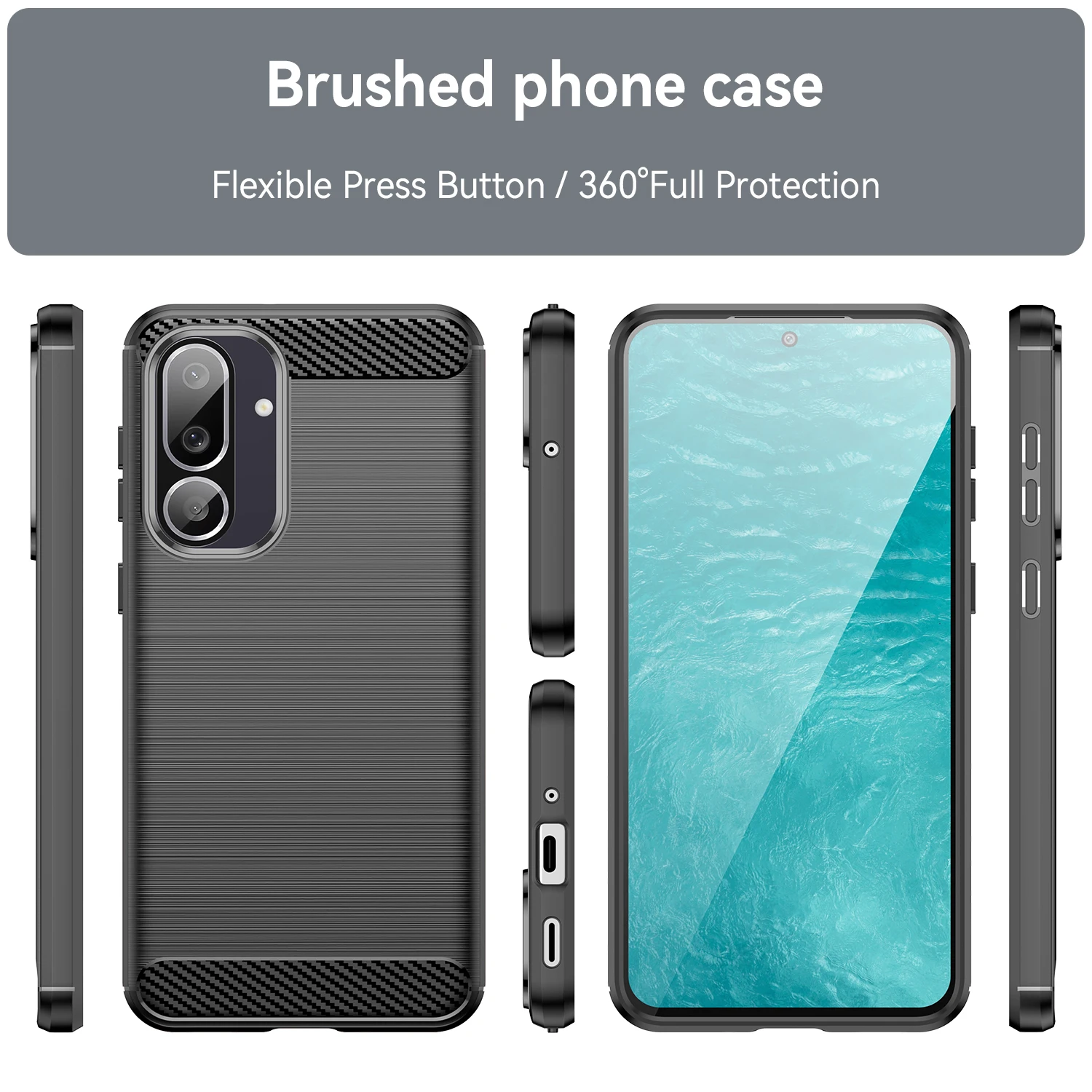 Cover per Telefono per Samsung Galaxy A57 A37 A36 A56 A17 A26 A06 A16, Custodia Antiurto in Fibra di Carbonio Morbida TPU - immagine 6