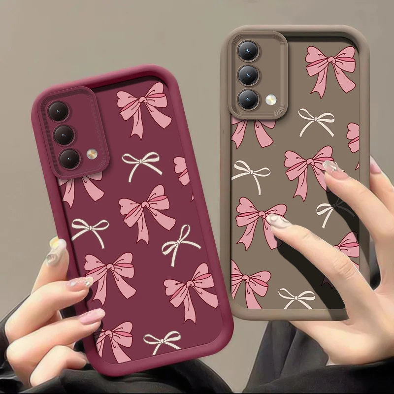 Chic Pink Bow Knot Shockproof Silicone Phone Case