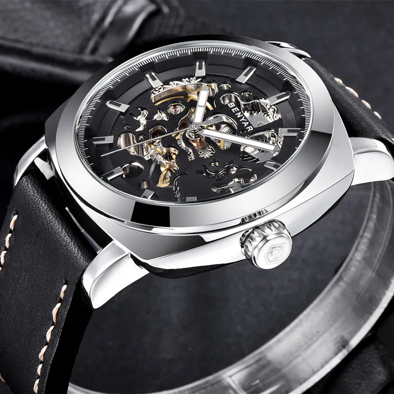 Men's Automatic Mechanical Watch Sport Leather Casual Business Wrist Watch mechanical watch