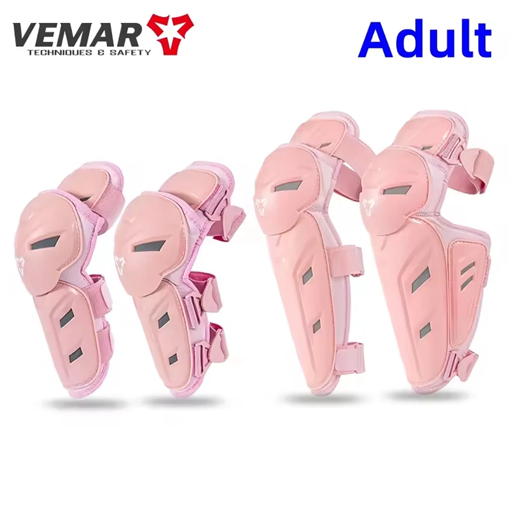 Pink Elbow and Knee Protector Set for Motorcycle and Outdoor Sports