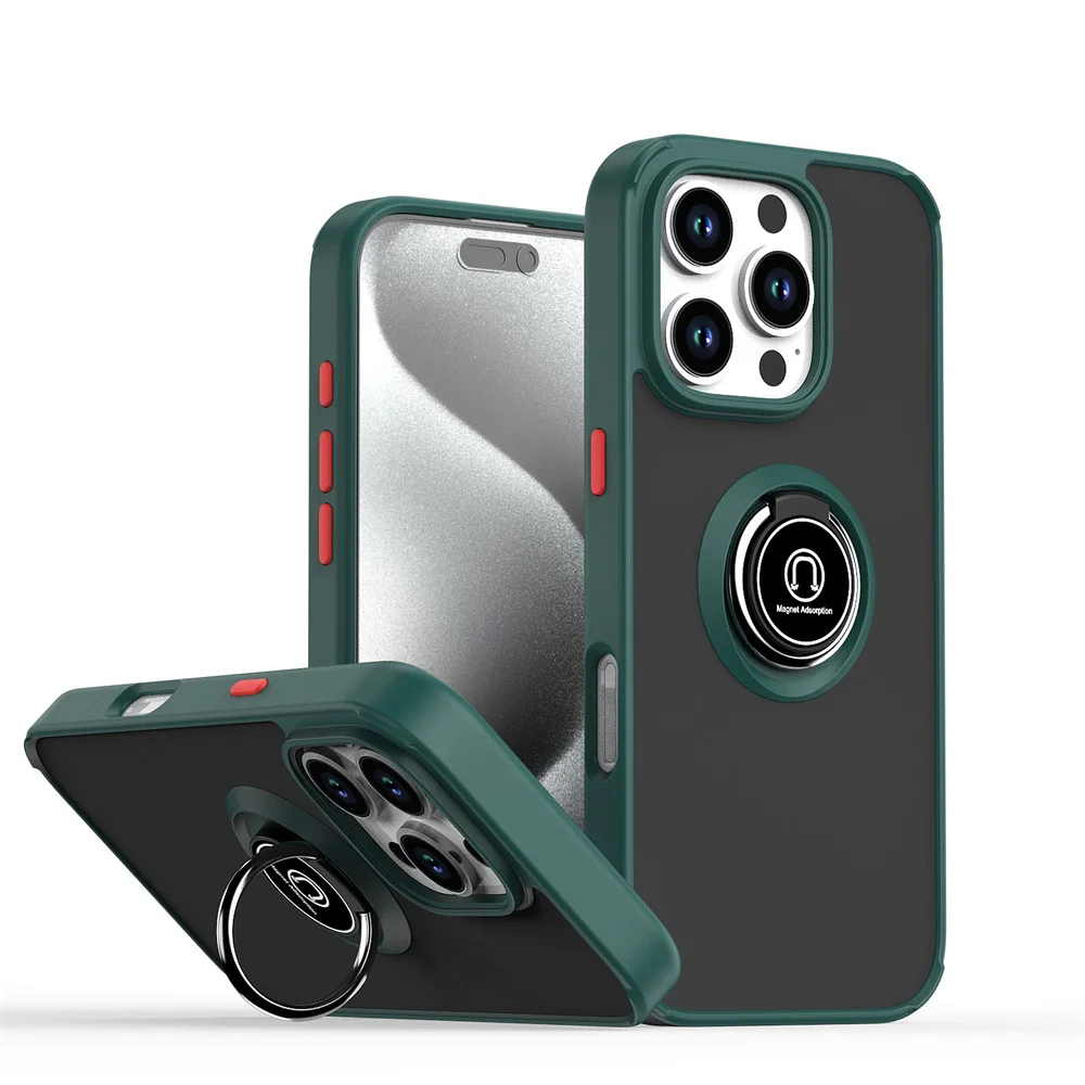 Matte Magnetic Stand Phone Case with Frosted Solid Color Finish