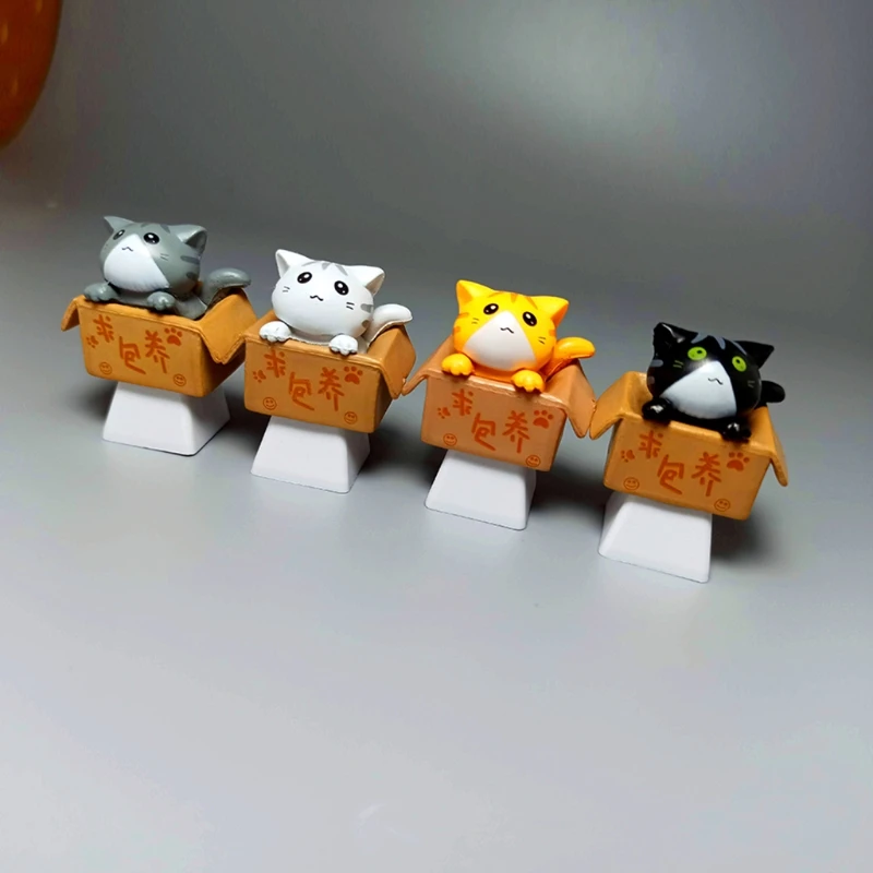 Pbt Personalizado dos Desenhos Animados Anime Gato Keycap Fundo Backlit Keycaps Perfil Oem para Faça Você Mesmo Teclado Mecânico Presentes das Crianças 066a 1pc - Imagem 2