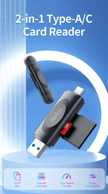Lettore Di Schede SD, 3 In 1, USB 2.0/USB C/Micro