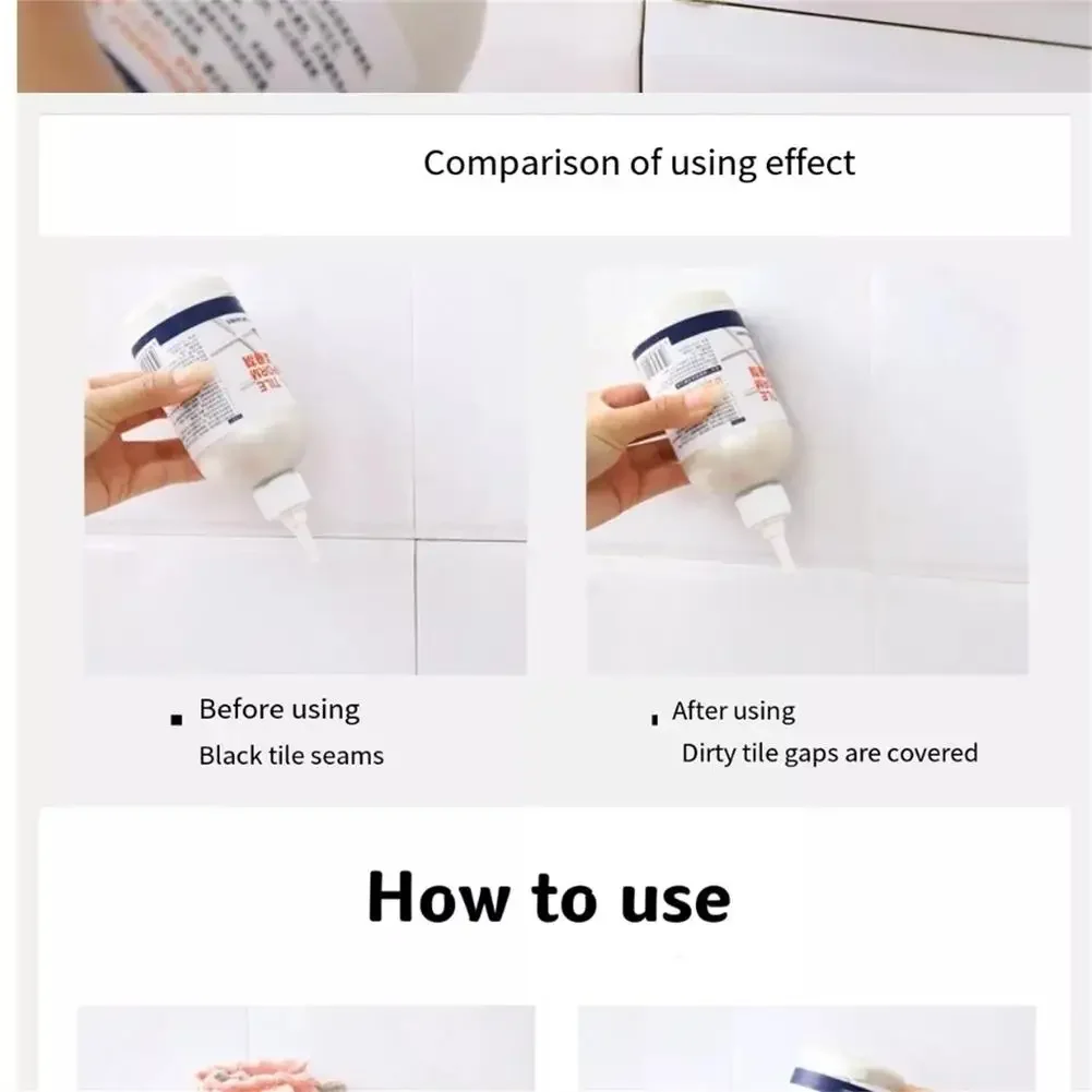 Tile Gap Filler Tile Gap Sealer Ceramic Repair Agent Tile Repair Kit Tile Repair Cream 150ML Seam Beauty Agent Tile Gap Refill Agent Grouting Fill Tile Glue Sealer Repair Porcelain Ceramic Glue Waterproof
