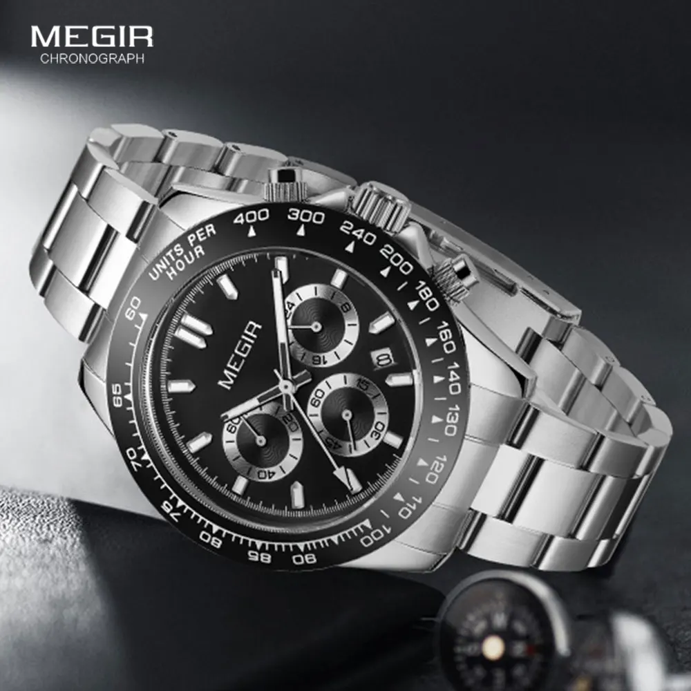 MEGIR Fashion Quartz Watches for Men Top Brand Luxury Chronograph
