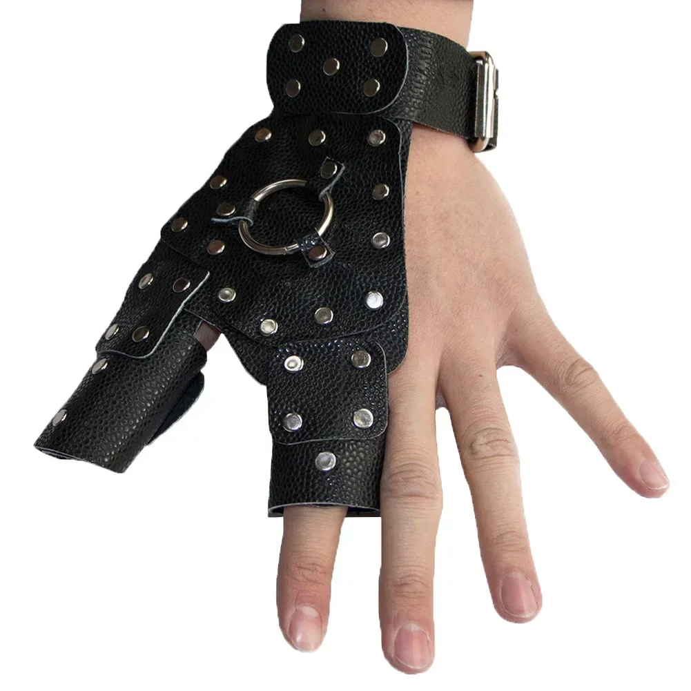 Outdoor Shooting Fishing Hand Guard Wristband Slingshot Armguard Suit PU Leather Rubber Steel Sheet Reel+Dart Handguard