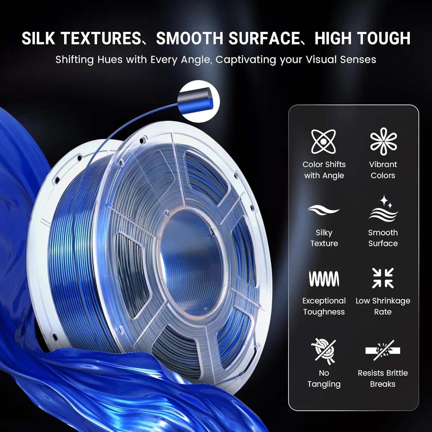 SUNLU Serte pla Többlet- 3D Nyomdász Izzószál 1.75mm ±0.02MM pla+ rabinbow dual/triple színek filaments 1kg/roll 3D prting Hozzávalók