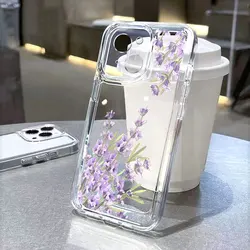 Elegant Purple Lavender Floral Phone Case - TPU Protective Cover - iPhone 12 Mini (TM DQMYTKT64)