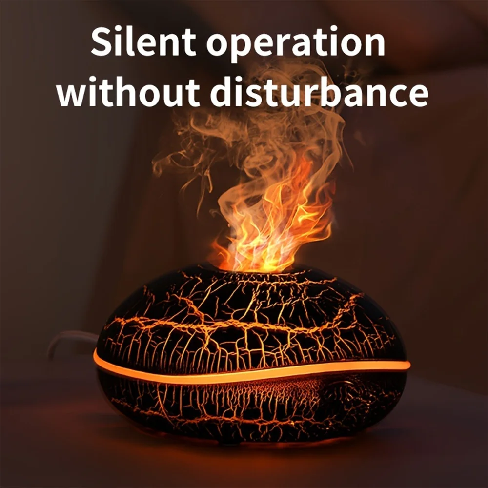 7-color simulation flame fragrance humidifier 2-in-1 home appliance with large mist volume USB flame humidifier desktop creative 5