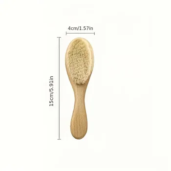 1 PC Universal Care Pure Natural Wool Wood Brush Comb, Newborn Hair Comb, Male and Female Head Massage Comb