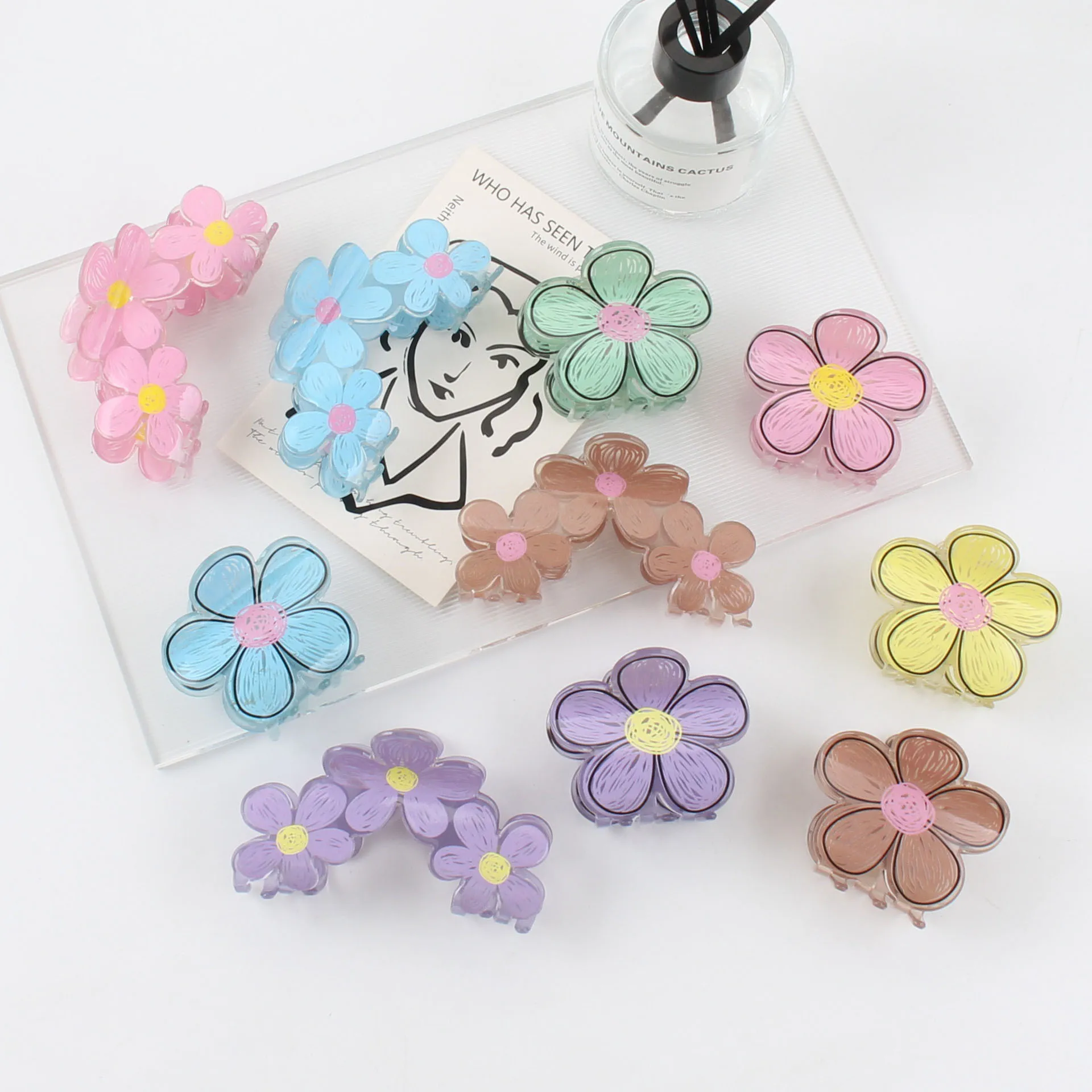 

Plumeria Hair Clips Flower Hair Claw Clip Summer Crab Hair Clip Beach Hair Clip Korean Hair Accessories for Women Girls