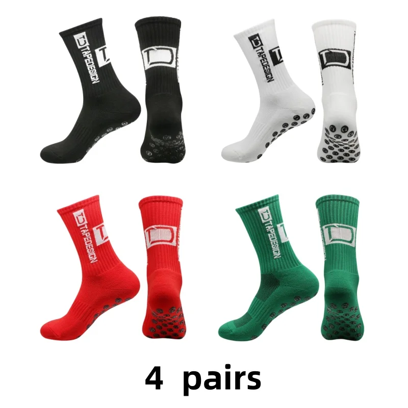 Fundo de toalha espessada absor&ccedil;&atilde;o de suor desodoriza&ccedil;&atilde;o meias futebol anti -lidando football socks 4 pairs