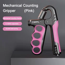 Adjustable Grip Strength Device for Rehabilitation and Muscle Enhancement (5 - 100kg) (Mechanical Pink)