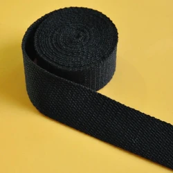 Cotton and Nylon Webbing for DIY Crafts and Accessories - 2m (Black)