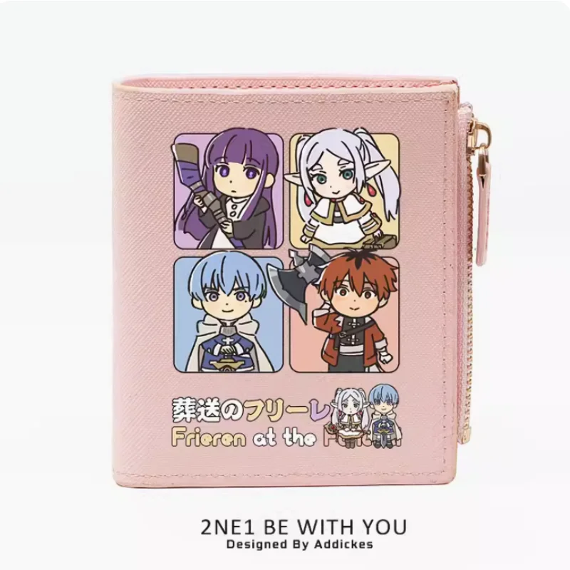 Anime Frieren at the Funeral Zipper Wallet Fold Bag Multi Card  Coin Pocket Holder Fashion Kids Wallets Gift