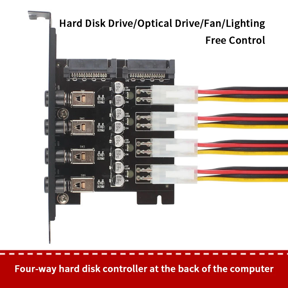 4-Port HDD SSD Power Switch Controlle​r Hard Disk Management