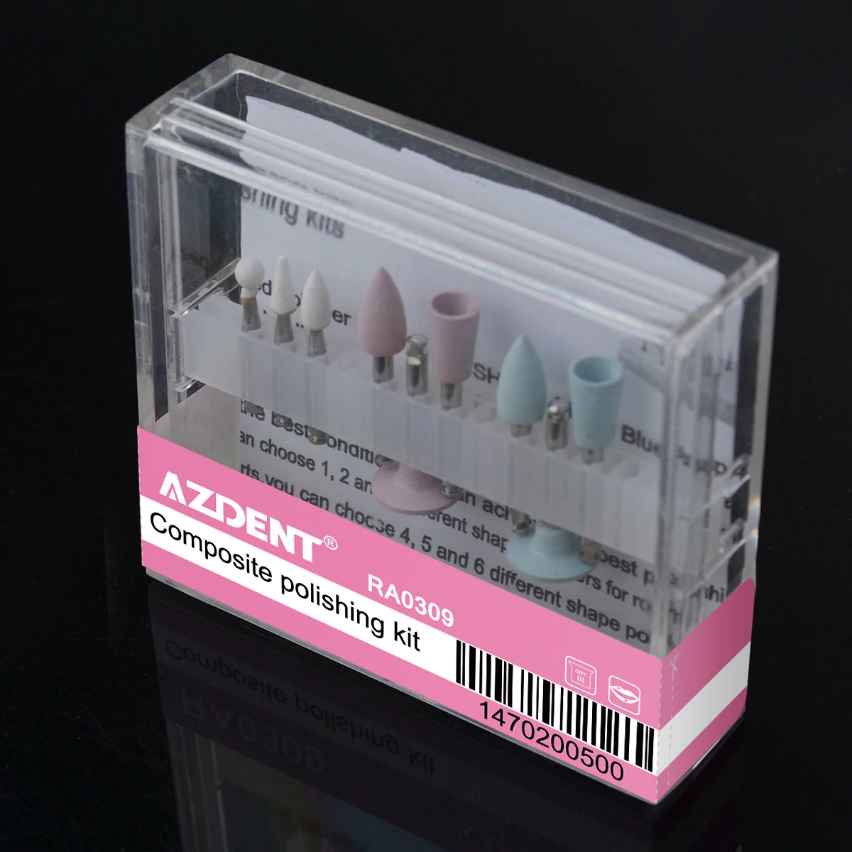 AZDENT Dental Composite Polierset 9 Teile/schachtel RA 0309 Keramik Silikonkautschuk Polierer Set für Gegenwinkel-Zahnmedizinwerkzeuge – Detail 5