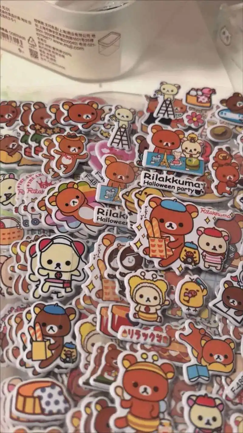 카툰 리락쿠마 버블 스티커 귀여운 애니메이션 3D 입체 스티커 어린이 소녀 DIY 장난감 스티커 선물