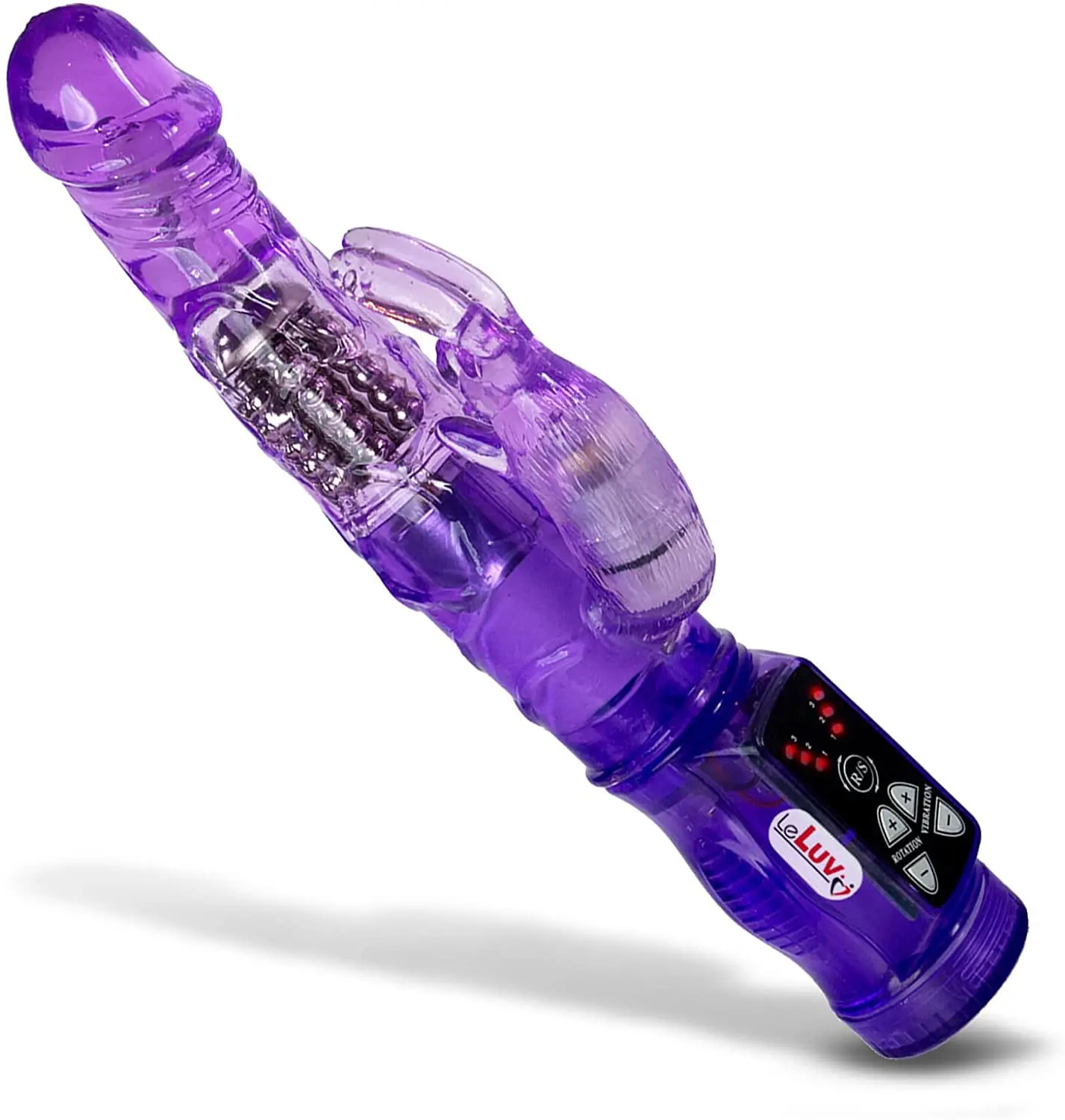 Rabbit Vibrator Slim Bunny Showerproof Beaded Shaft Purple | Красота и здоровье