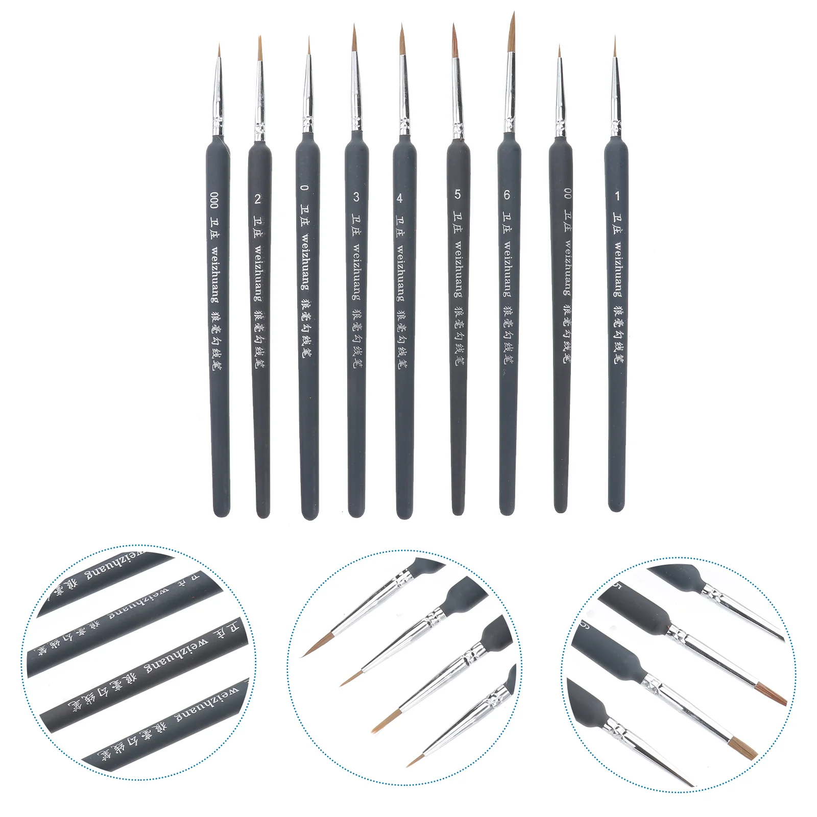 Professional Paint Brush Wolf Fine Painting Pen Nylon Hair Brush Sets Detail Painting Drawing Line Pen Brush Art Supplies A45 8pcs sets of vizhuang nylon wool hook pen digital oil painting brush plastic doll plaster paint brush school supplies