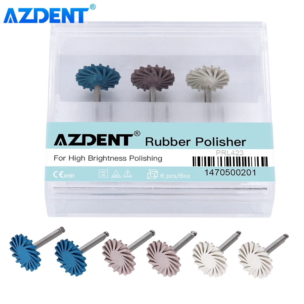 6 Pçs/set Azdent Dental Polidor De Borracha Composto De Polimento De ...