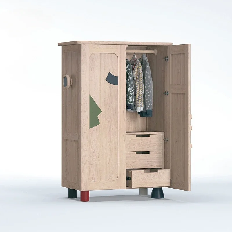 **Children's wardrobe Solid wood children's room furniture design Single large wardrobe
