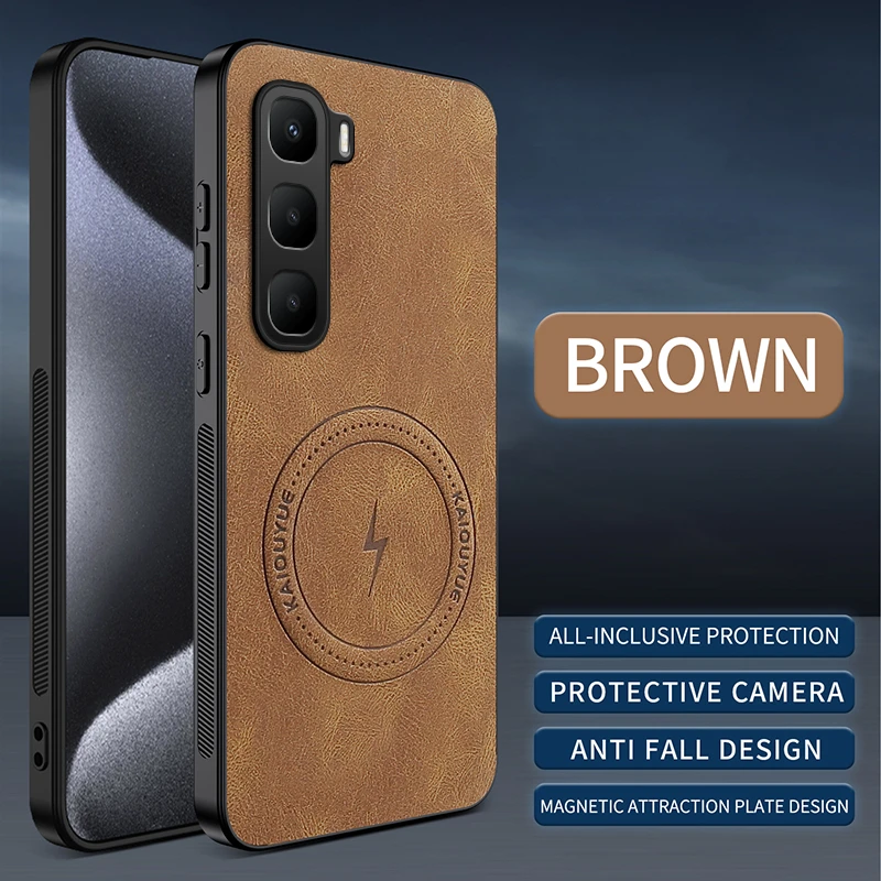 Magnetic Napa-Textured Silicone Leather Shockproof Bumper Case with MagSafe Compatibility