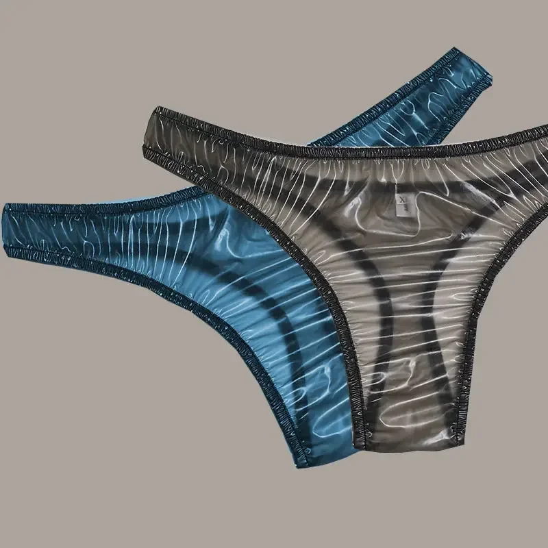 Fetish Plus Size XXXXL Thongs See-Through PVC G-string Transparent Man's Sexy Spicy T-Briefs Underwear Costume Panties Pants