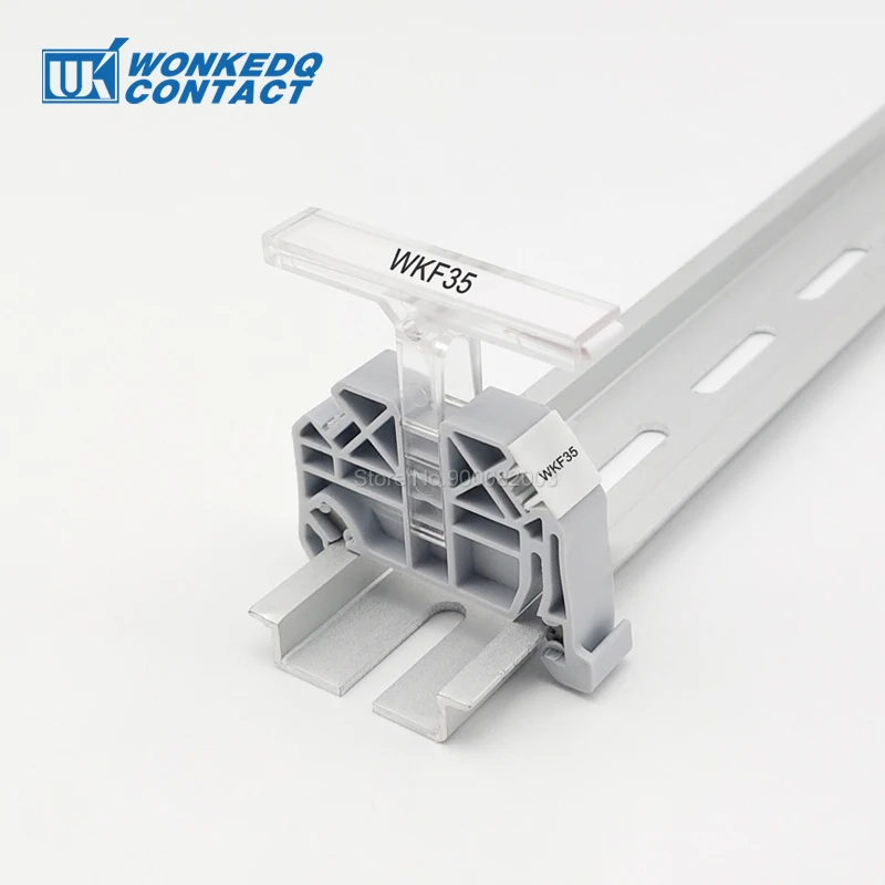 Abrazadera de extremo de piezas, bloque de terminales de carril WKF 35 Din, 35mm E NS para montaje rápido/UK, instalación gratuita, WKF35, 100